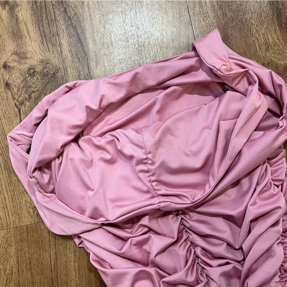 3/$15 New Sweetheart Neckline Pink Lined Sleeveless Ruched Stretchy Dress Medium - Picture 7 of 10